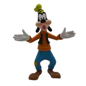 Disney Goofy Action Figure Collectible PVC Toy Orange Sweater Blue Pants Hat